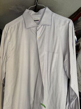 Van Heusen Men’s Light Lavender and White Check Dress Shirt